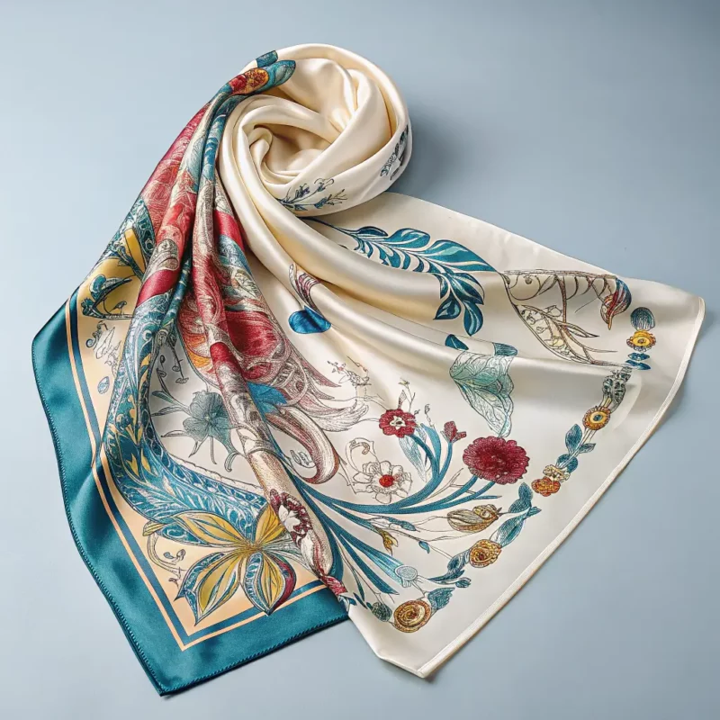 Silk Scarf with Monogram